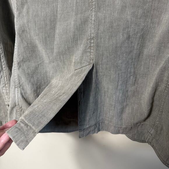 Standard James Perse Blazer SZ 2 Medium Linen Blend Three Button Army Green - Picture 5 of 12